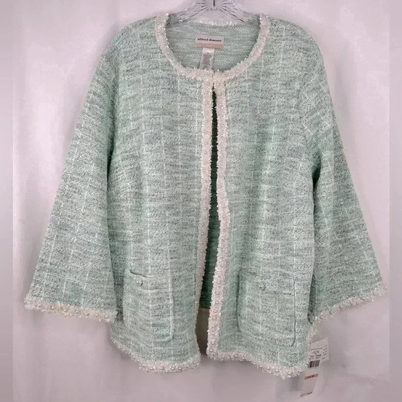 NWT Alfred Dunner Women’s Plus Size Lady Like Knit Boucle Cotton Jacket Size XL - Picture 5 of 14